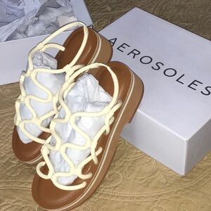 AEROSOLES Women's Tan and Cream Sandals Lowest Price Now